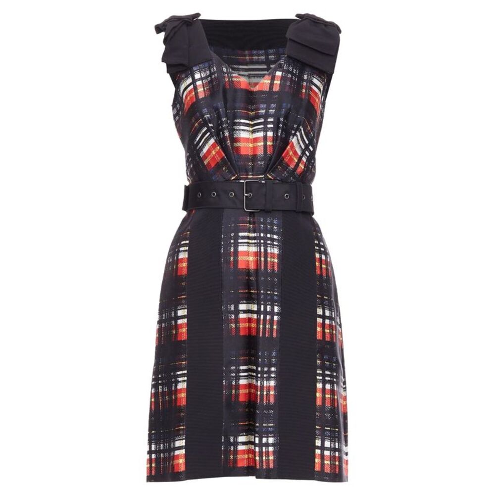 Prada 2015 Wool Silk Bow Shoulder Dress